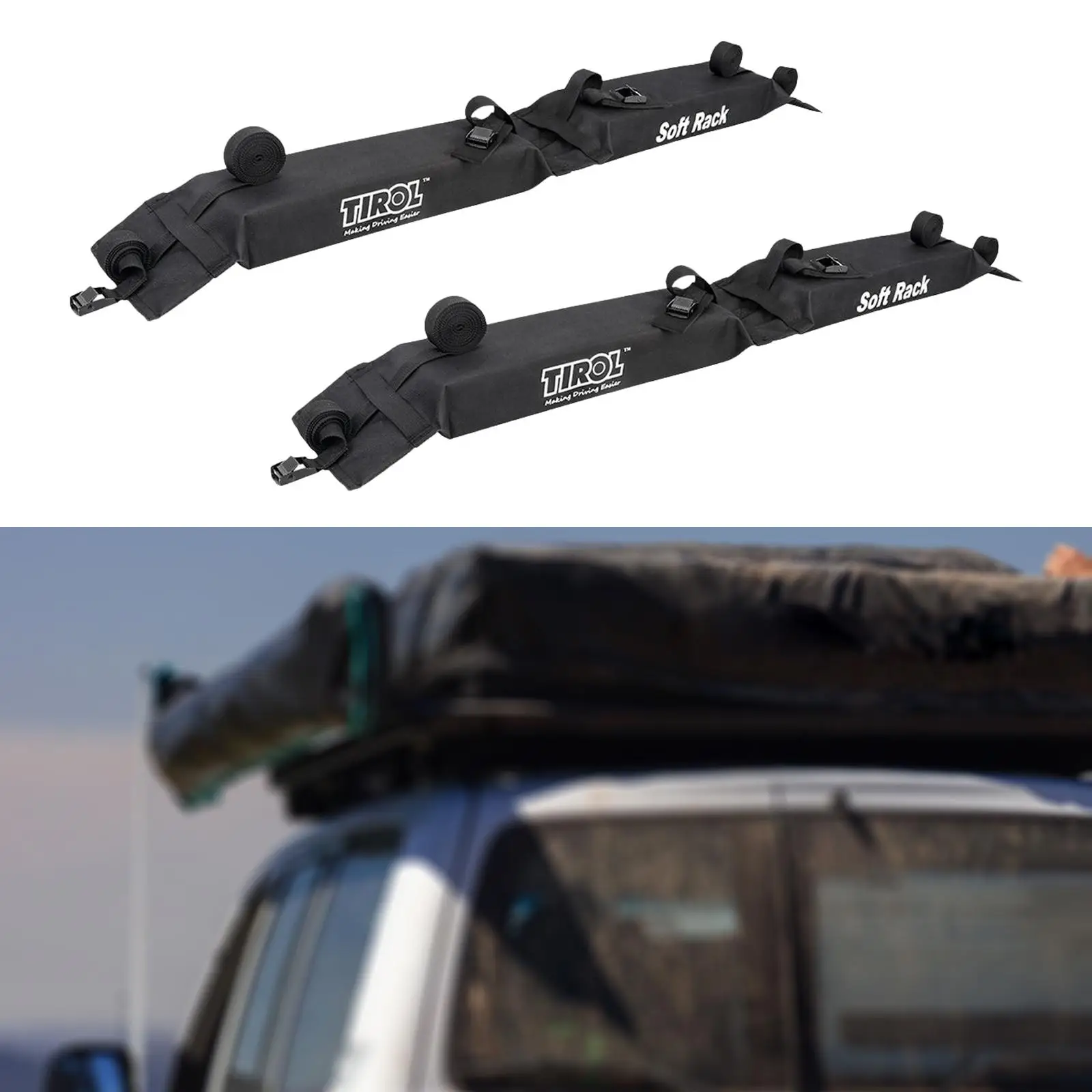 Car Soft Roof Rack Auto Outdoor Rooftop Luggage Carry 60kg Luggage for SUV Van ATV RV Camper Jeep Etc 600D Oxford PVC Roof Rack