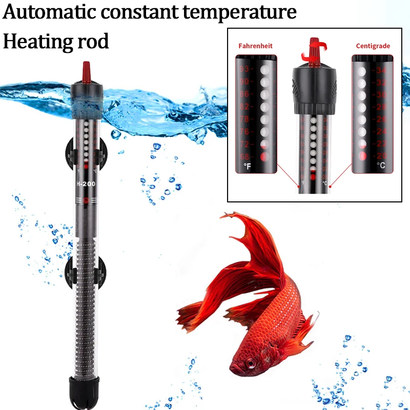 110V-220V Adjustable Temperature Thermostat Heater Rod 25W 50W 100W 200W 300W Submersible Aquarium Fish Tank Water Heat