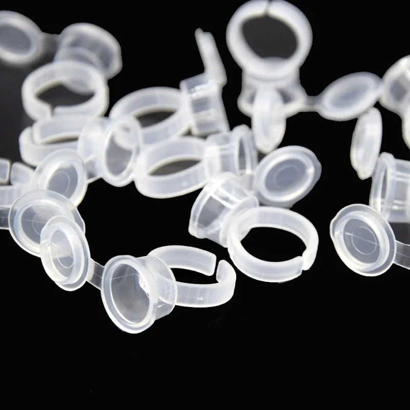 

Microblading Tattoo Pigment Ink Ring Cups Eyelash Extend Glue Holder Container with Lid Cover Cap Permanent Makeup Tattoo 100pcs