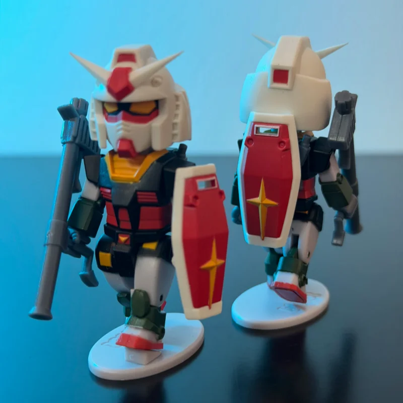 Caja Ciega de Juguetes de la Serie Mobile Suit Gundam de Bandai, Lote 02, Cápsula con Figuras Coleccionables Mini de RX-78-2, Ramba Ral y Sayla Mass GM