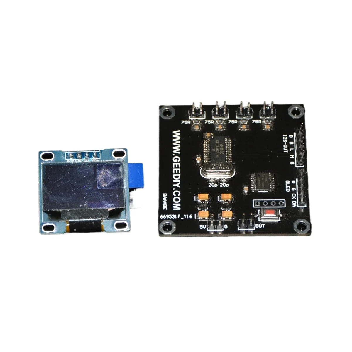 

Nvarcher WM8805 audio digital receiving board SPDIF to I2S sampling rate display supports 24bit 192K