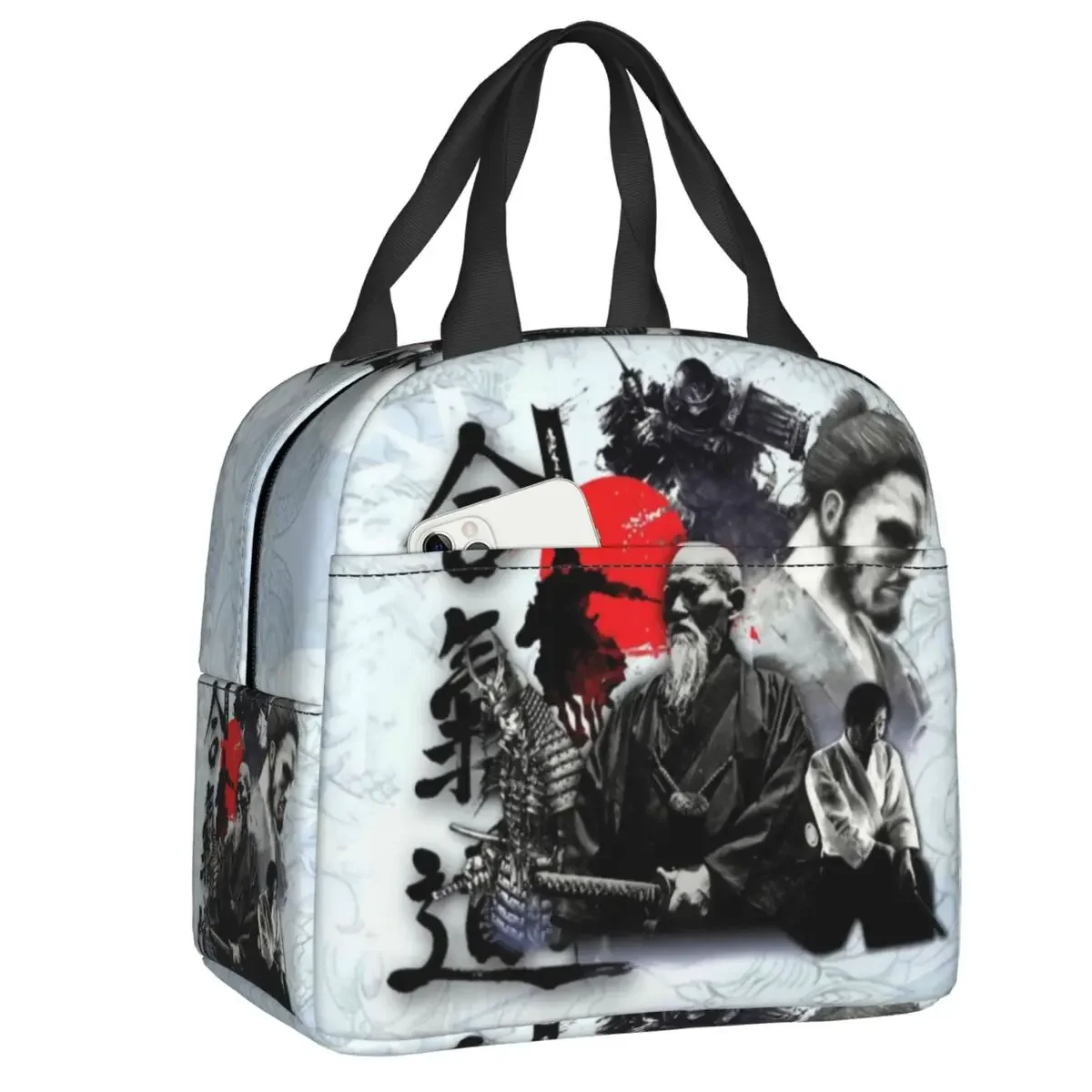 Aikido Life Philosophy Lunch Bag Women Japanese Samurai Portable Cooler Thermal Insulated Lunch Box for School Food Bento Box