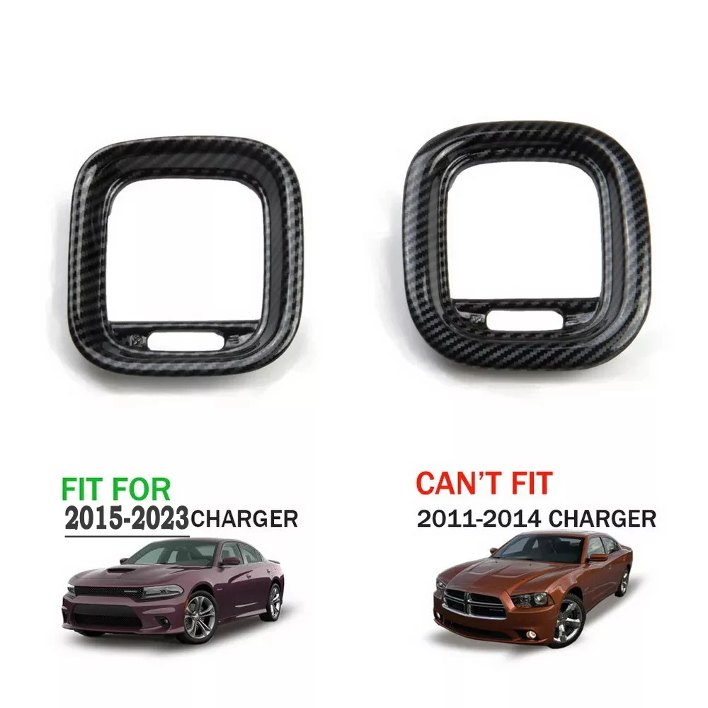2pcs Carbon Fiber ABS Air Outlet Cover Trim Left Right Air Conditioner Decorative Kit For Dodge Charger 2015-2023