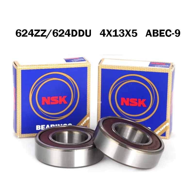

10pcs Original Japan NSK bearing 624 4X13X5mm ABEC-9 624ZZ 624-2RS 624DDU 624-2Z R-1340 ZZ -2Z -2RS1 Micro precision bearings