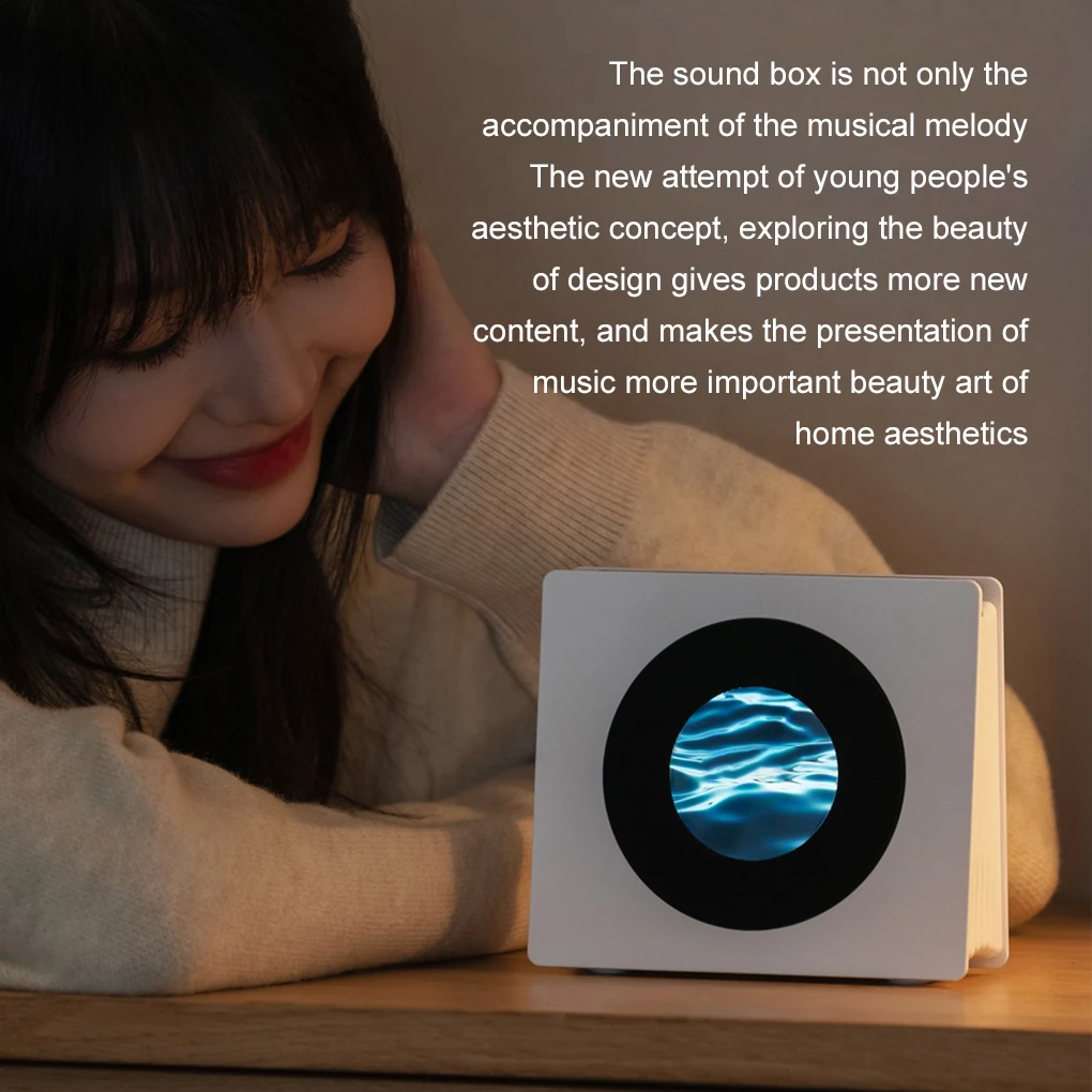 Portable Stereo Sound Clock Wireless Bluetooth Speaker White Noise Sleep Aid Audio System HD Lyrics Display Soundbar Music Box