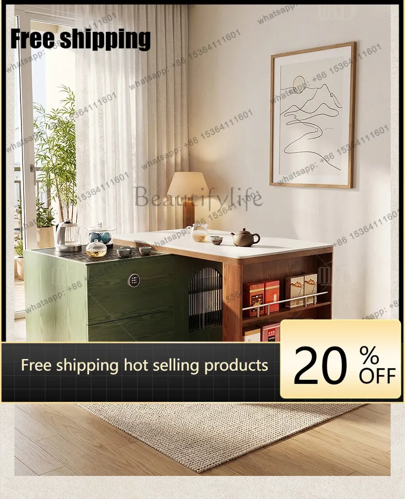 FG French mobile coffee table to make tea with integrated lifting and retractable small tea table with ancient style rotation