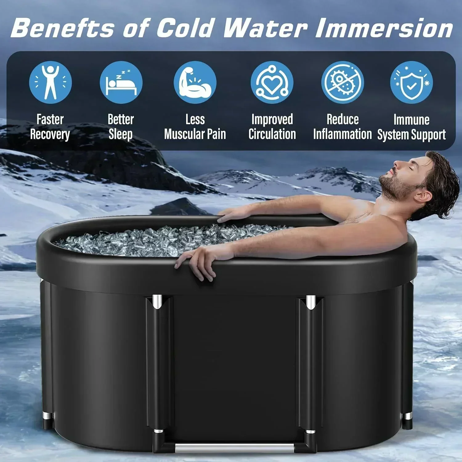 Ice Bath Tub for Athletes Multiple Layered Portable Outdoor Cold Plunge Tub for Recovery,Cold Plunge for Family-Foldable - Detail 1
