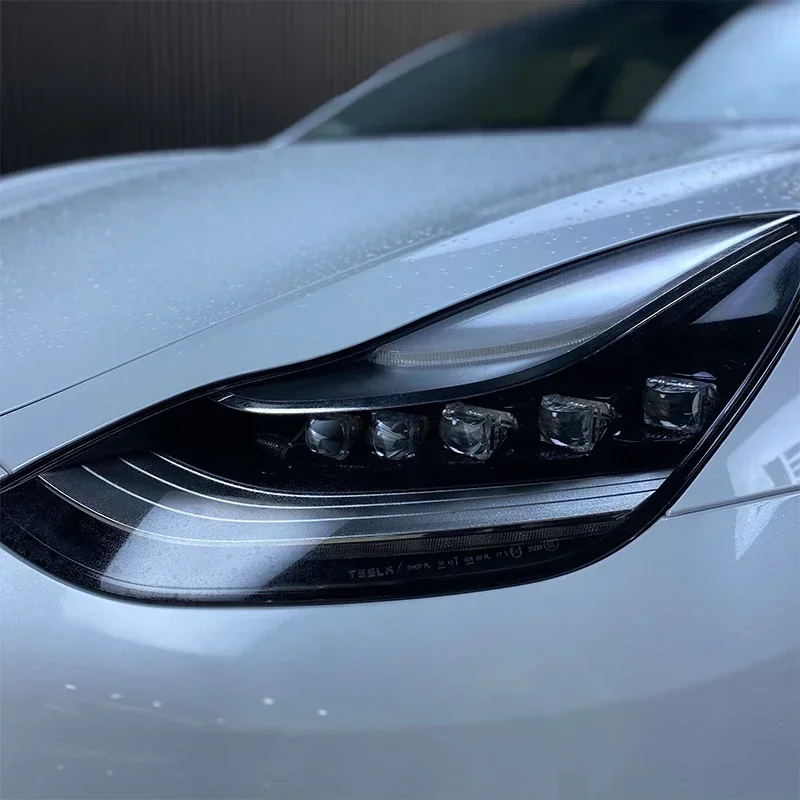 Car Front Led Headlight Daytime Running DRL Head lamp for Tesla model 3 Angel eye Turn signal Автомобильные лампы