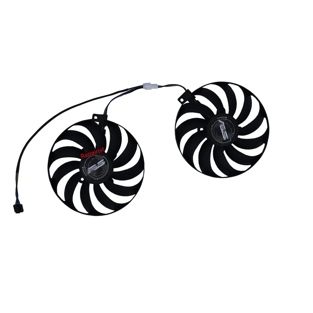2 sztuk/zestaw T129215SU,4Pin,VGA Cooler, dla ASUS RX 5600 XT DUAL EVO OC, ASUS RX5700 RX 5700 XT DUAL EVO OC,wentylator karty graficznej, wymiana FDC10U12S9-C PLD10010S12HH
