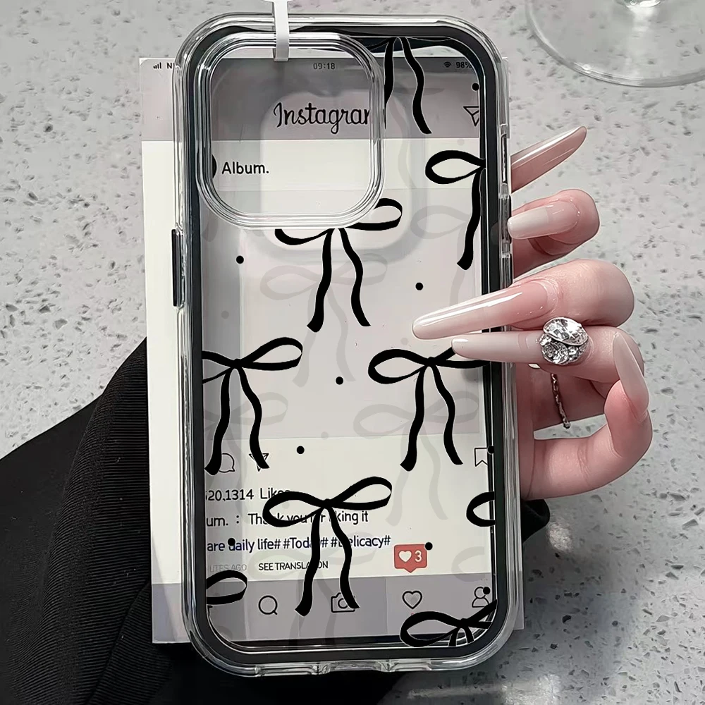 Einfache Polka-Dot-Schleifen-Handyhülle für Samsung Galaxy S26 Ultra S25 S24 Edge S22 S23 Plus FE A57 A54 A55 A16 A35 A36 A37 5G Cover – Detail 2