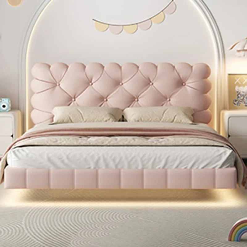 Queen European Cama Lounge Suite Furniture Leather Sleeping Massage Bed Floating Design Human Dog Double King Size Bed Girls