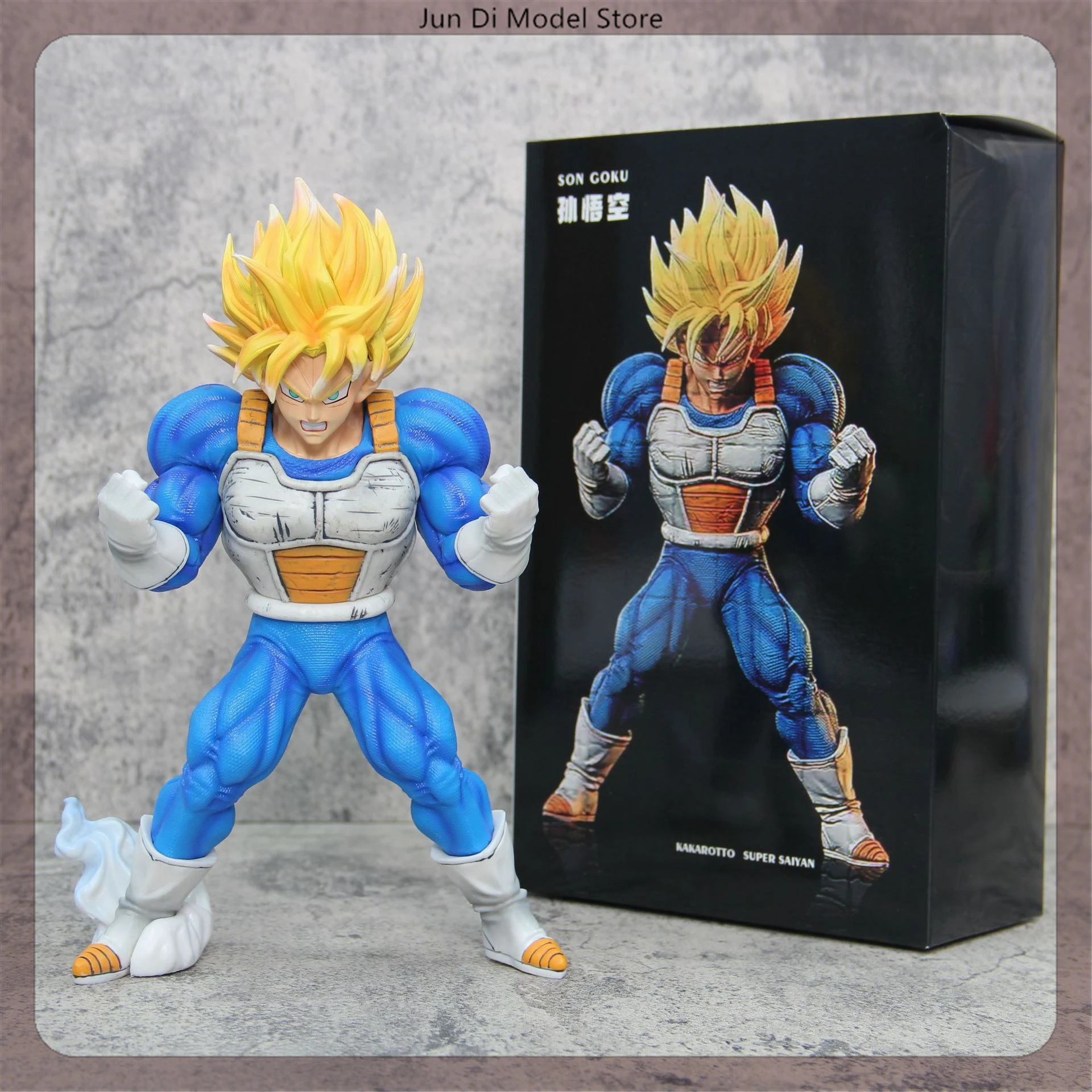 

25cm Dragon Ball Muscle Goku Super Saiyan Exercise Anime Figure Model Statue Boy Collection Desktop Decoration Ornament Toy Gift