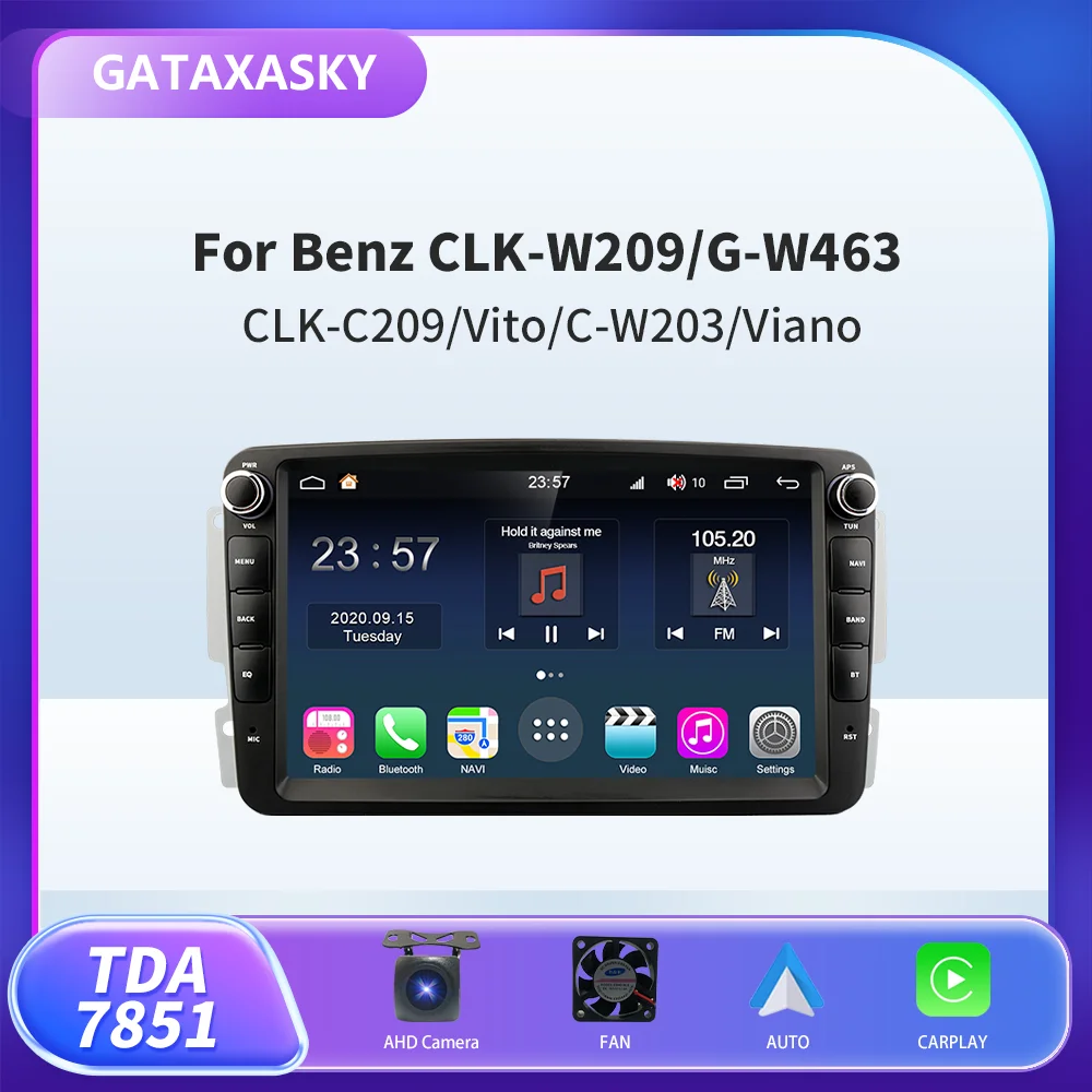 

GATAXASKY 8" Car Android Radio Stereo For Mercedes Benz W203 Vito W639 Vaneo CLK W209 W210 Multimedia Player CarPlay Navigation