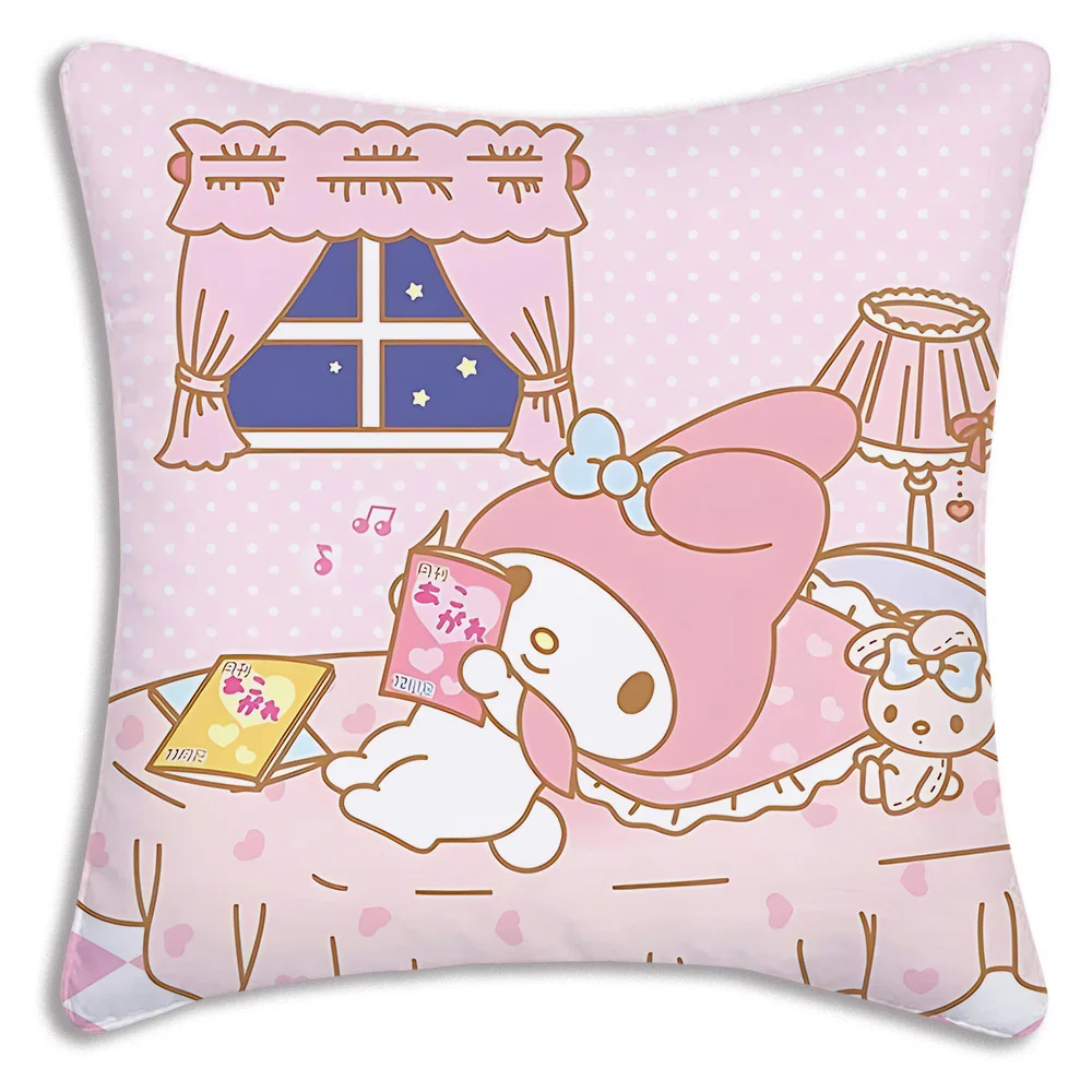 Cute cartoon My Melody Pillow Covers Cartoon Sanrios Sofa Decorative Home Double-sided Printing Short Plush Cute Cushion Cover