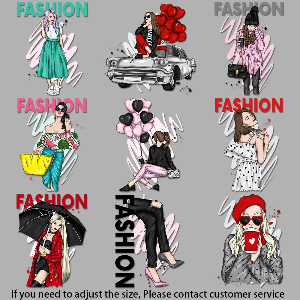 Stylish women Mondern Style Iron on Picture on Clothes Trendy Clothing Graphics Easy-to-Apply Transfer Designs DIY Decoration