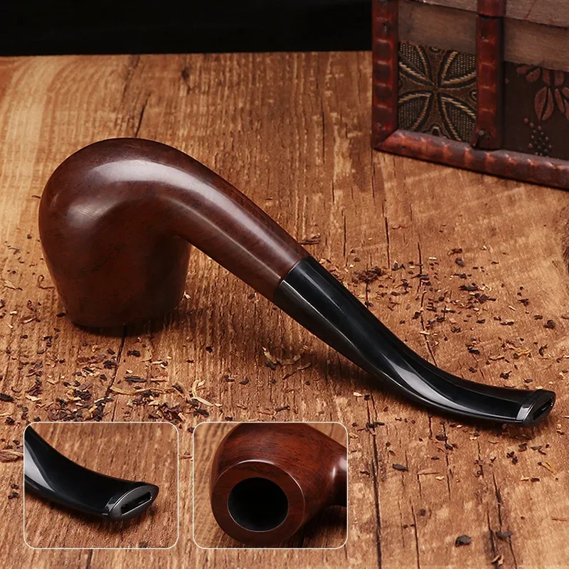 

New Set Pipe Smoking Accessories Classic Ebony Wood Smoking Pipe Handmade Wood Tobacco Pipe Cigarette Smoking Accessories