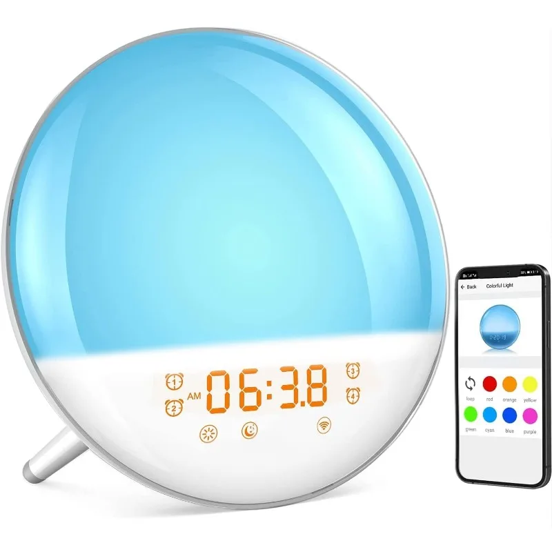 Smart Sunrise Alarm Clock, Wake Up Light Alarm Clocks for Bedrooms, Teens Heavy Sleepers Kids