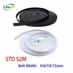 STD S2M Open Timing Belt Width 4/6/10/15mm Rubber Timing Belt Polyurethane Steel Wire Synchronous Belt PU STD2M Belt 3D Printer