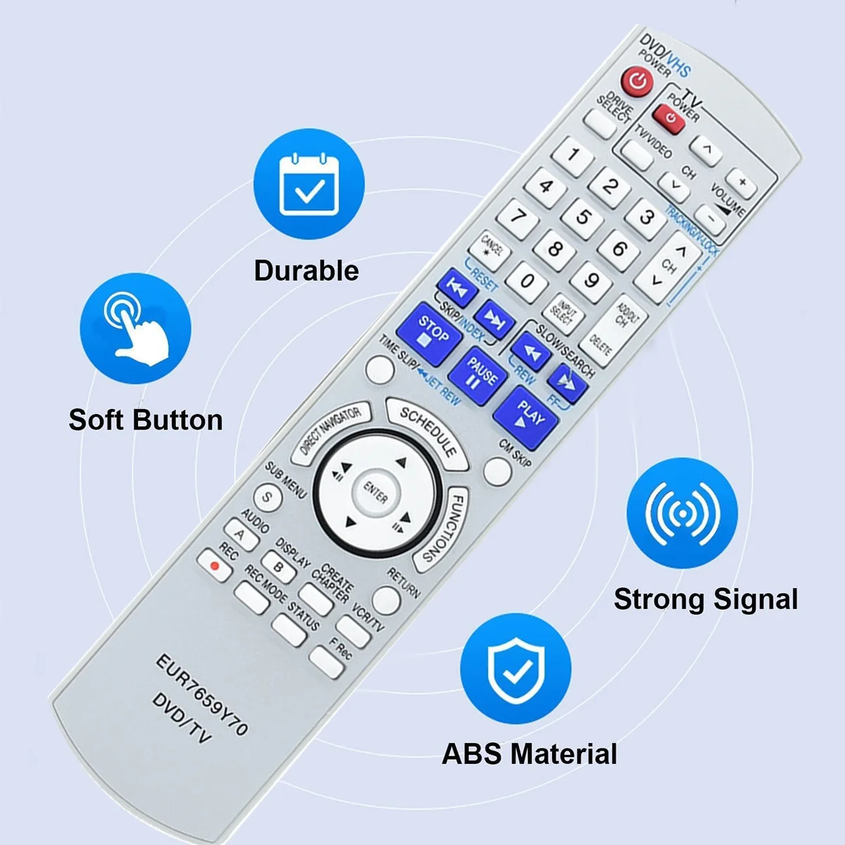 Mando a distancia EUR7659Y70 para TV/DVD de Panasonic, Combo de DMR-ES35V, DMR-ES35VP, DMR-ES35VPC, DMR-ES3, reemplazo