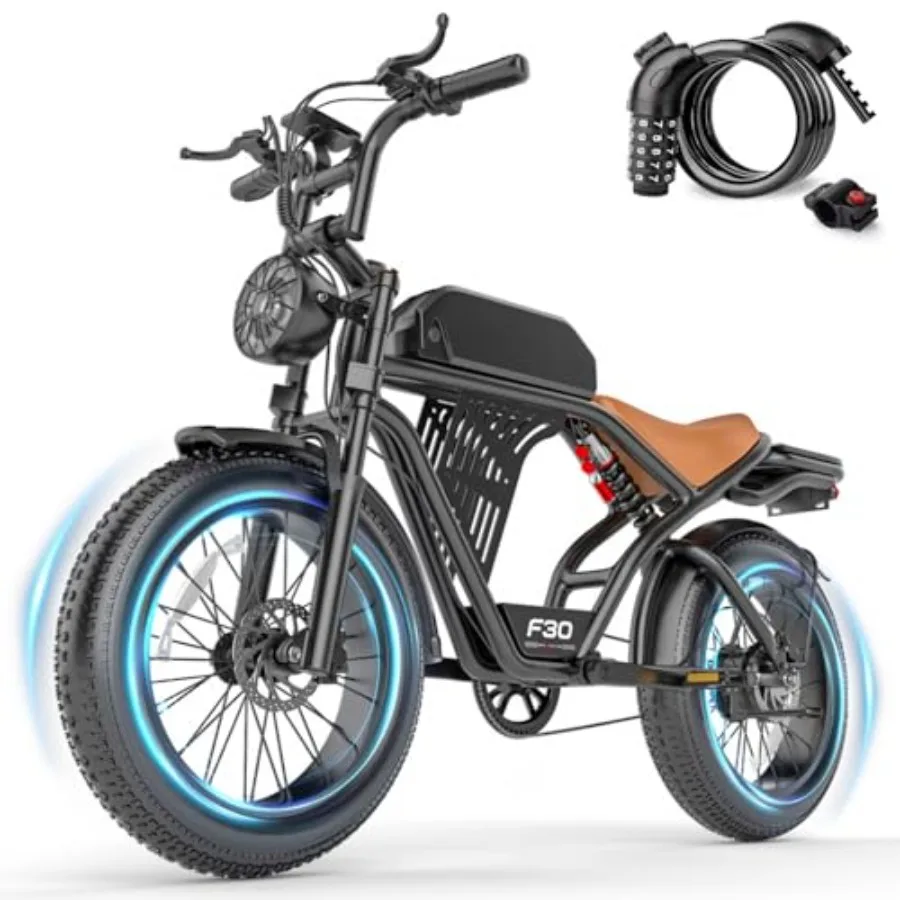 

Electric Bike for Adults 2500W Peak Motor 32MPH 100 Miles 48V 20Ah Large Battery NFC Password Unlock LCD Dual Suspension Brakes