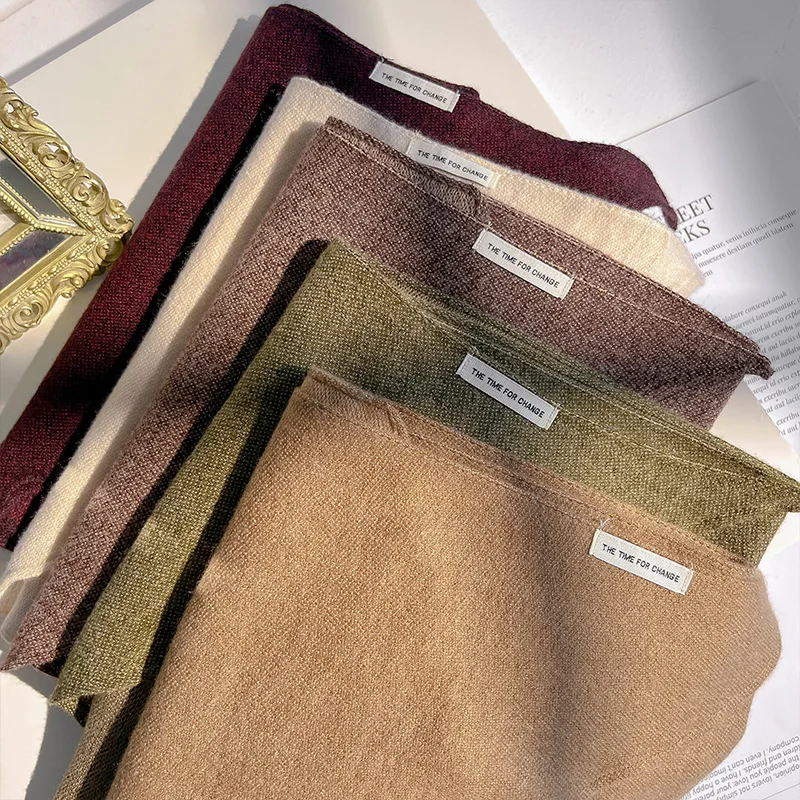 Estilo coreano inverno cachecol de lã quente para mulheres design listrado elástico malha cachecóis feminino bandana grosso lenço xale 2025