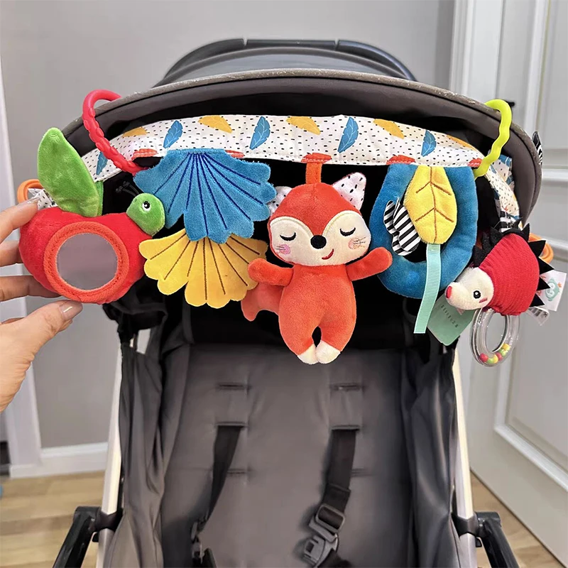 Hochet mentaires oriel en peluche CPull pour bébé, jouets pour poussette, jouets de siège de voiture pour nouveau-nés, jeux pour bébés, 0, 6, 12 mois