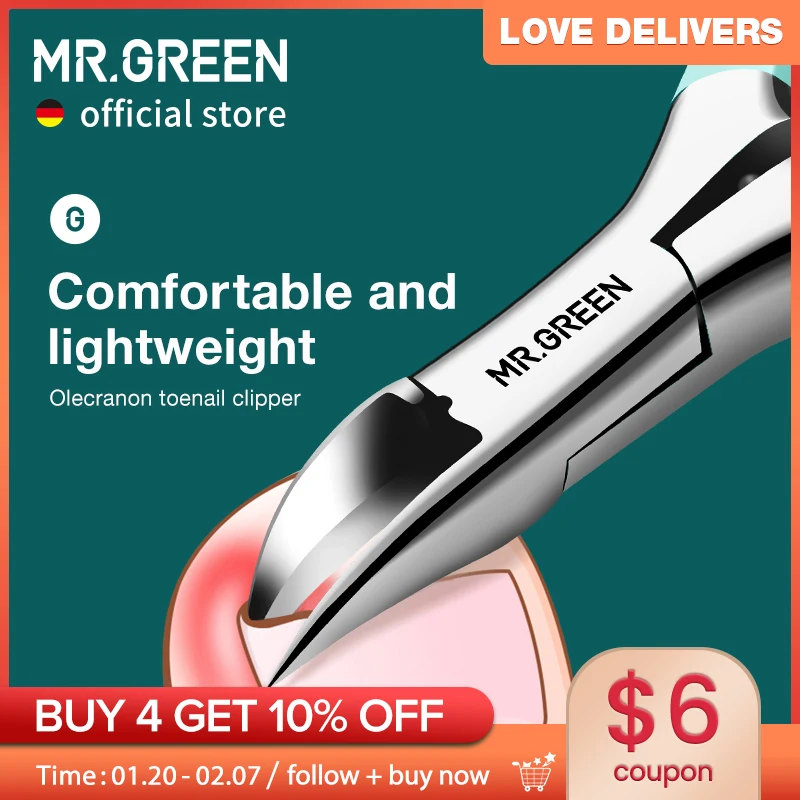 

MR.GREEN ingrown Nail Clippers Toenail Cutter Stainless Steel Pedicure Tools Thick Toe Nail Correction Deep Into Nail Grooves