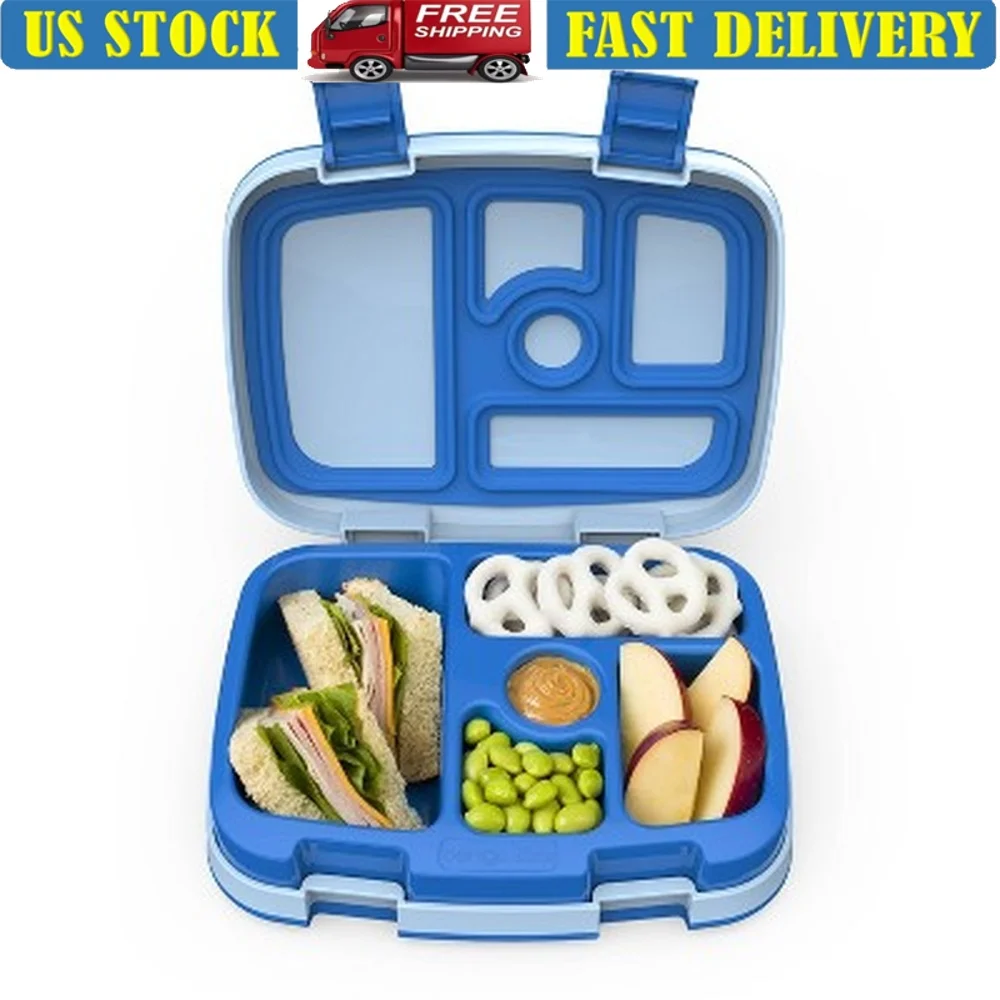 

Kids Leakproof Bento Lunch Box 5 Compartment Durable Design Microwave Dishwasher Safe Ideal School Outdoor Meals