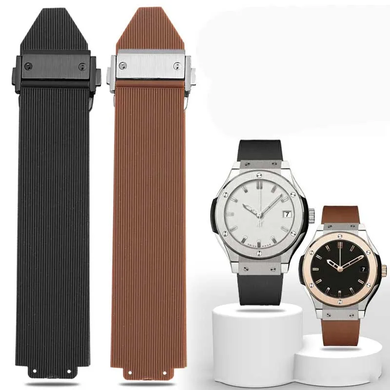 Watch Band for HUBLOT BIG BANG Silicone  Waterproof Women Watch Strap Chain Watch Accessories Rubber Bracelet wristband 20-13mm