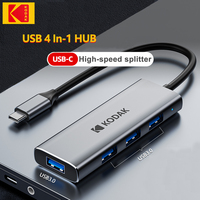 Kodak 4 In 1 USB3.0 HUB Type C 4 Ports for Laptop Multi Splitter Adapter for Xiaomi Lenovo Macbook PC Computer Accessories