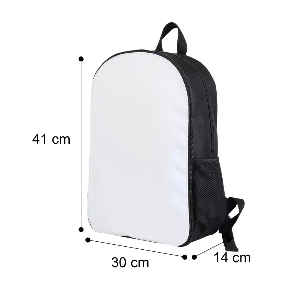 5Pcs/Lot 16*12*5.5 Inches Sublimation Blanks Black Student Backpacks school Bags For Custom Gifts