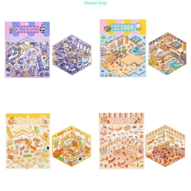 N84b مصغرة ملصق مشهد مقصورة محاكاة للاصطدامات Notebook Notebook ألبوم