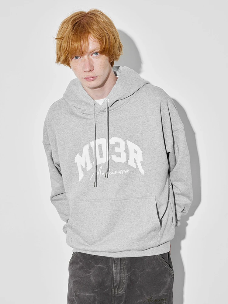 

Плотная толстовка унисекс из чистого хлопка с атласными нашивками и буквенным принтом от американского модного бренда, осенне-зимняя, с капюшоном