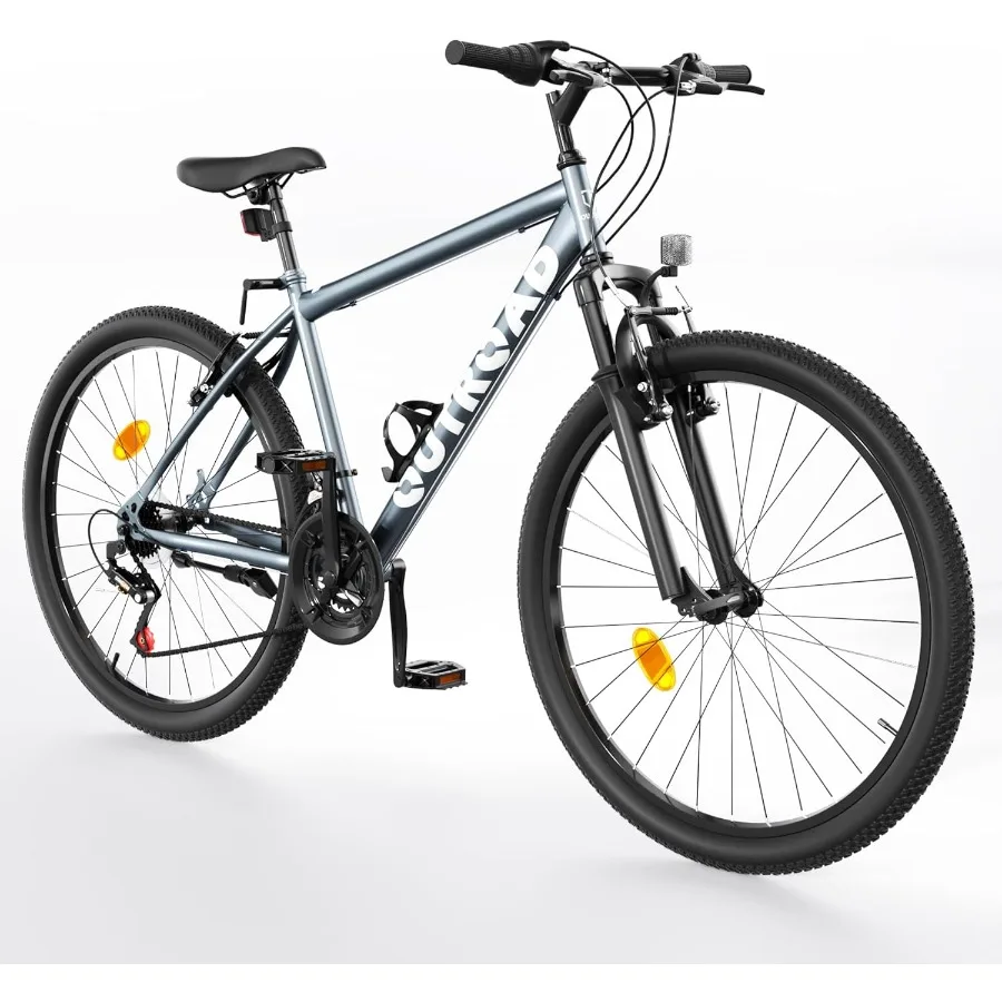 

26 Mountain Bike 1 7Speed Lightweight HighCarbon Steel Frame V Brakes Front Suspension Adjustable Ergonomic Seat for Men Women