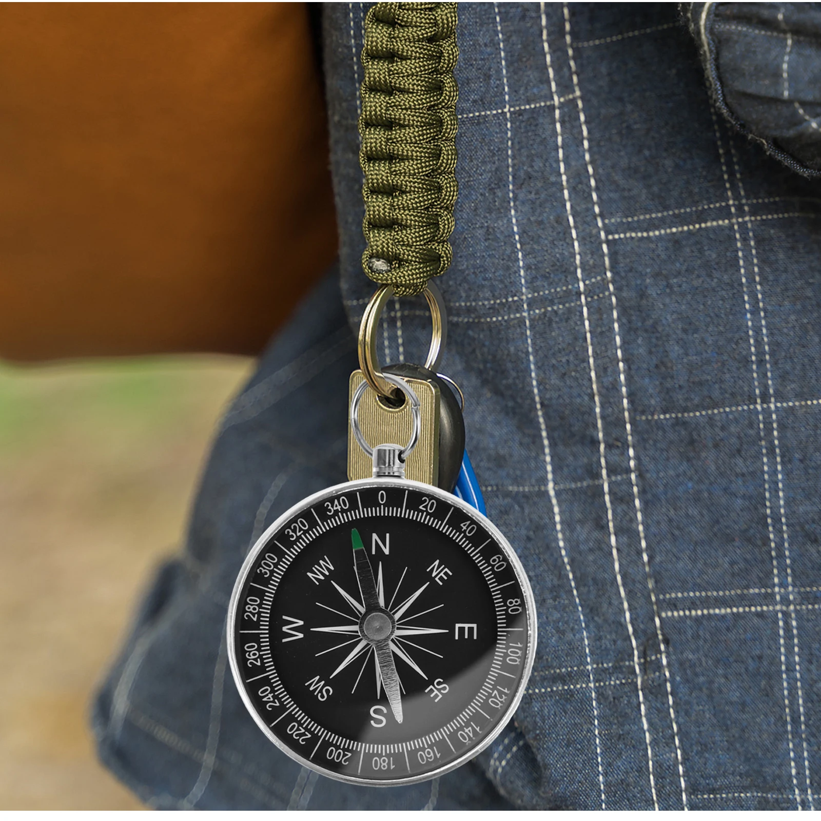 

4 Pcs Multipurpose Compass Ornament Travel Keychain Aluminum Alloy Camping Pocket