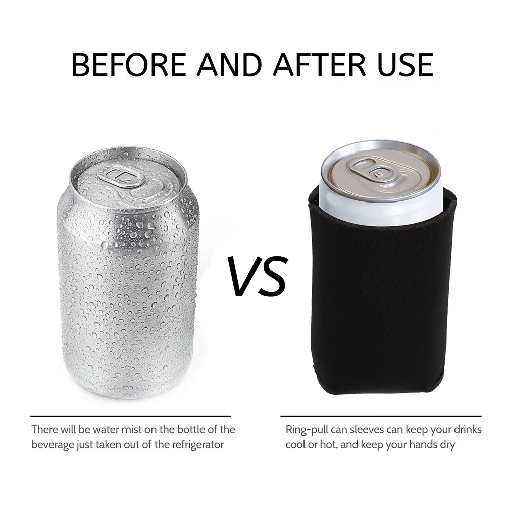 

6Pcs Beverage Can Insulators Premium Insulated Covers Portable for Office Home Car Beer Bottle Sleeves Eco-Friendly Reusable