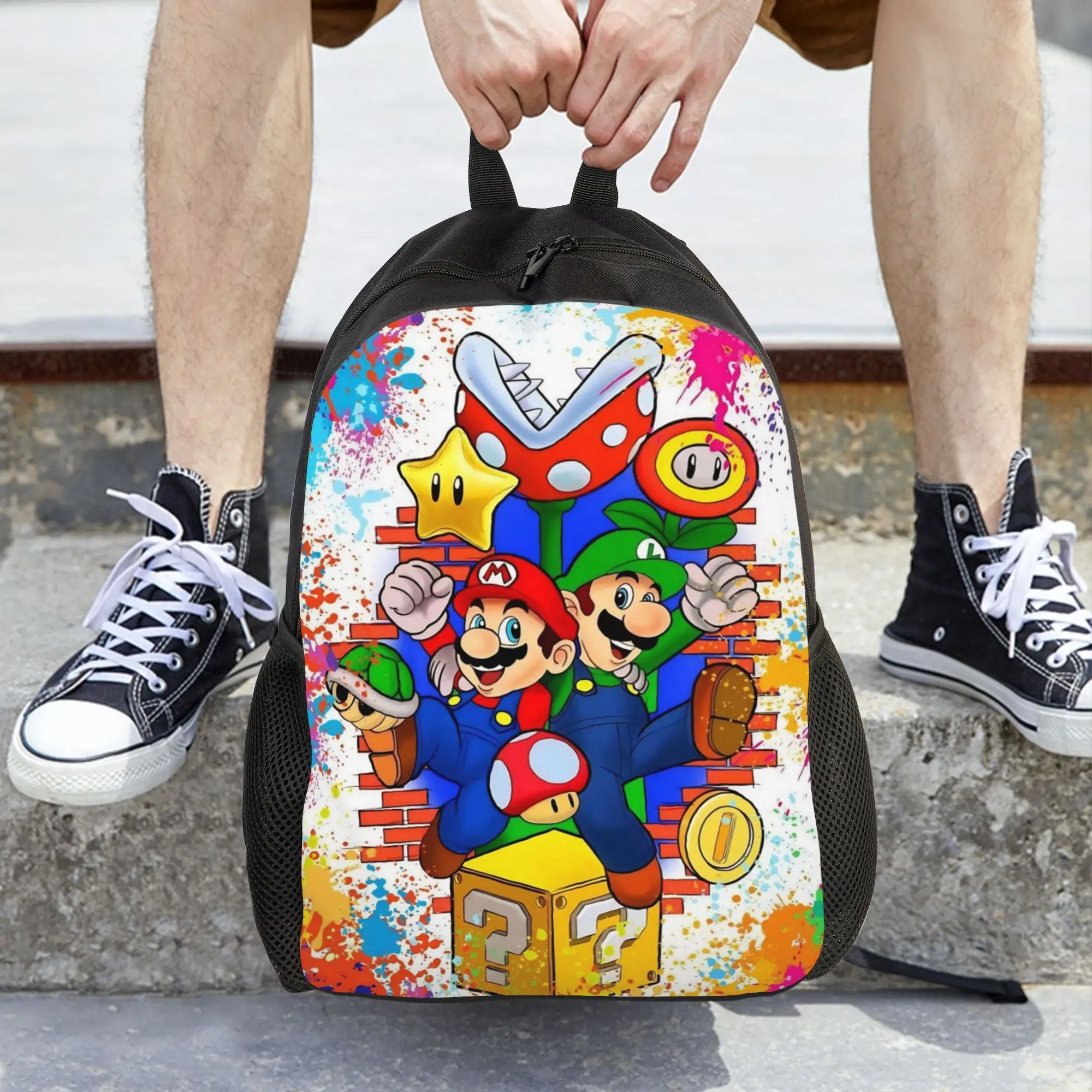 

S-Super Marios Peach Princess Women Backpack Trend Children School Bag Computer Backpack Teenage Travel Rucksack