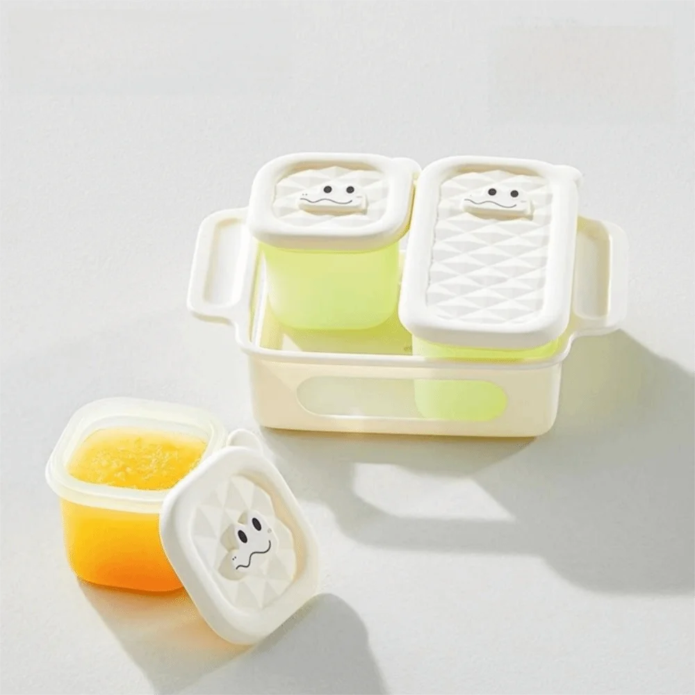 Vassoio per congelatore per alimenti per bambini con design a griglia 3/4/6, contenitore per alimenti per uso alimentare, resistente al calore, facile da rilasciare, forma quadrata