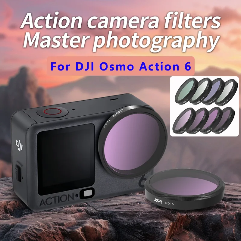 For DJI OSMO ACTION 6 Camera Len Filter CPL UV Protection 15X MACRO Black Mist ND8/16/32/64 Dimming For Action6 Filter Accessory