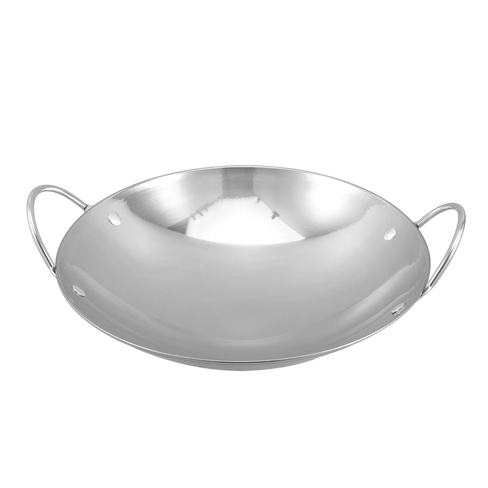 

Stainless Steel Anti-overflow Pot Hot Stovetop Metal Handle Cooking Pan Kitchen Chinese Fry Pan Non-stick Easy Clean