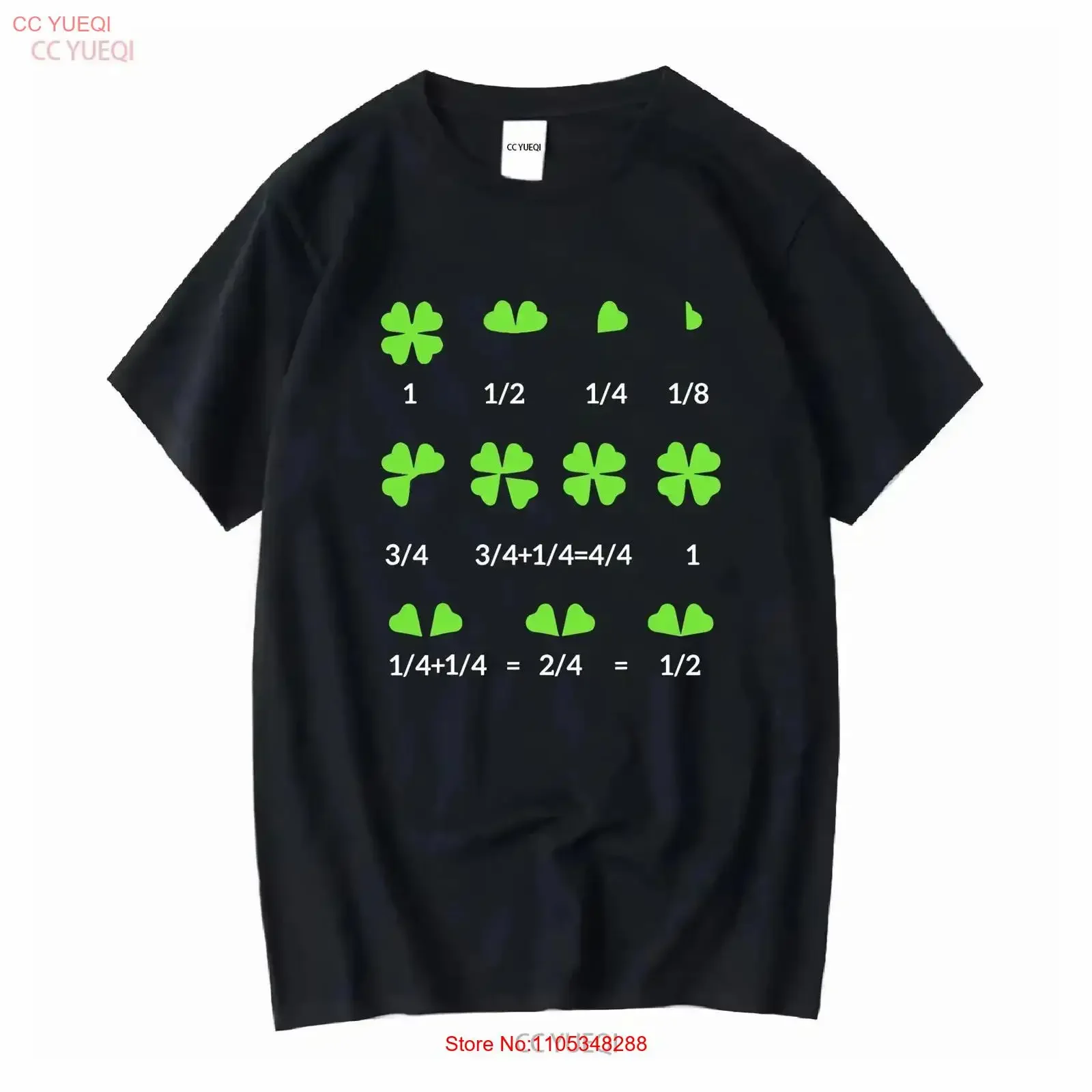 Funny Math Fraction Four Leaf Clover Teacher St Patricks Day T Shirt vintage Washed designer clothes Stylish vintage Washed