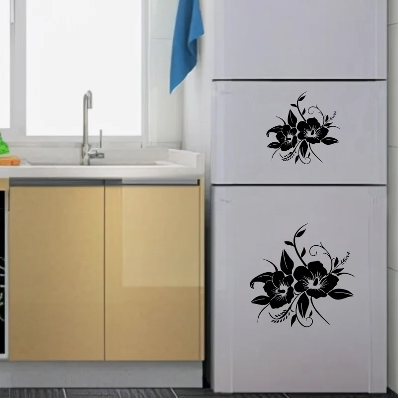 Car wall Sticker and Beautiful In Full Bloom Flower Delicate Design Waterproof Creativity Vinyl Decal Refrigerator Cabinet Toile