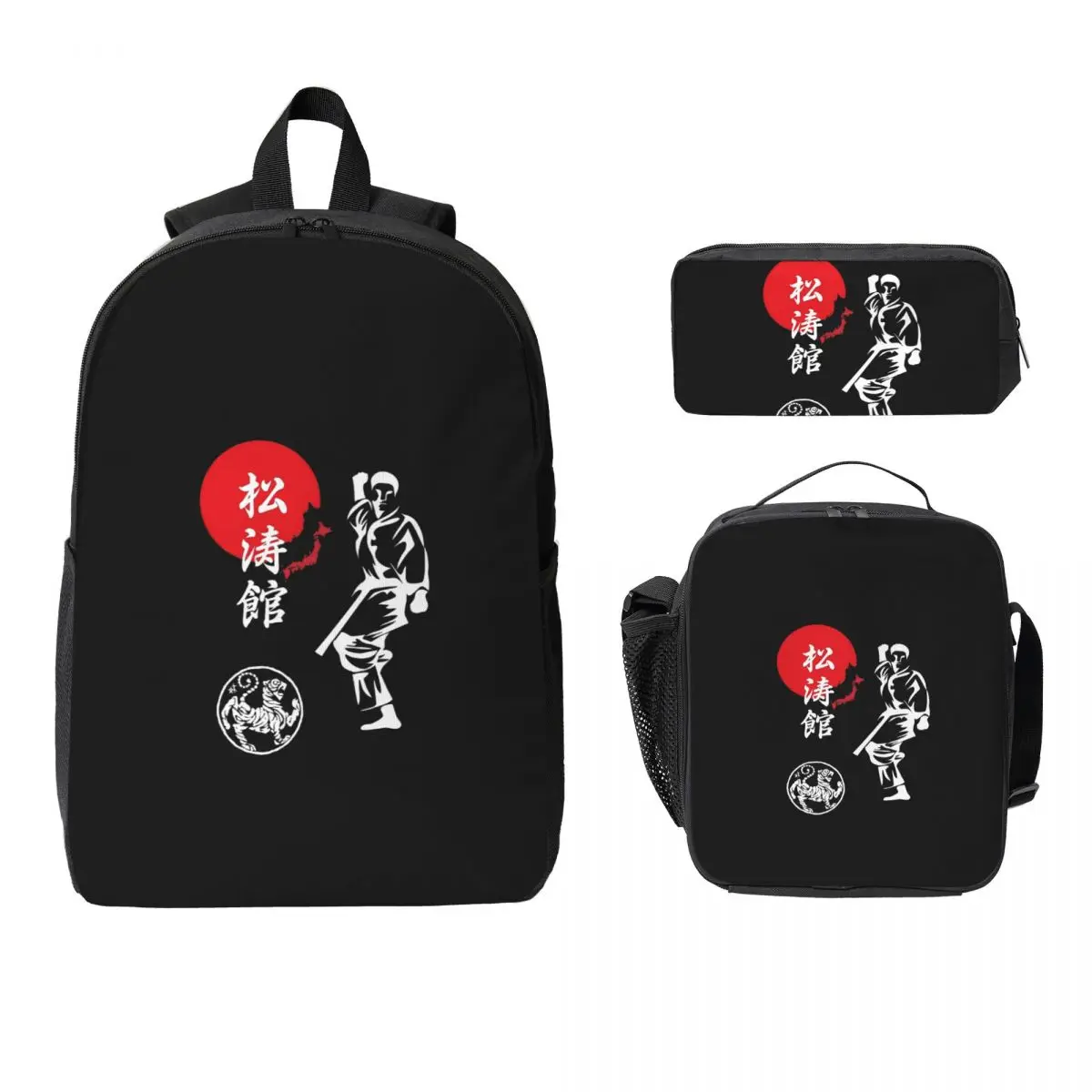 

Shotokan Karate Spirit Backpack Student Boys Girls BookBag School Bag Laptop Shoulder Bags 3ps Insulated Lunch Bag Pencil Case