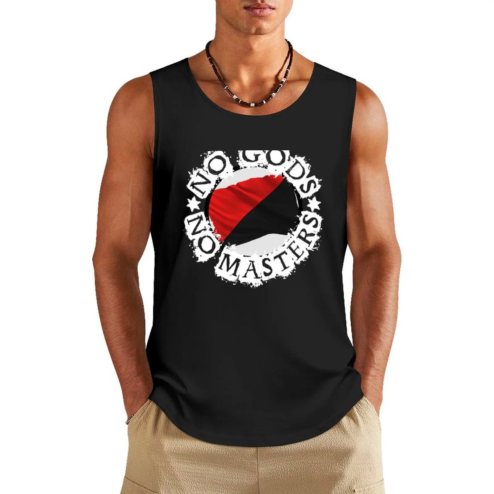 

NO GODS NO MASTERS Tank Top T-shirt male T-shirts men Men's summer clothes 2025