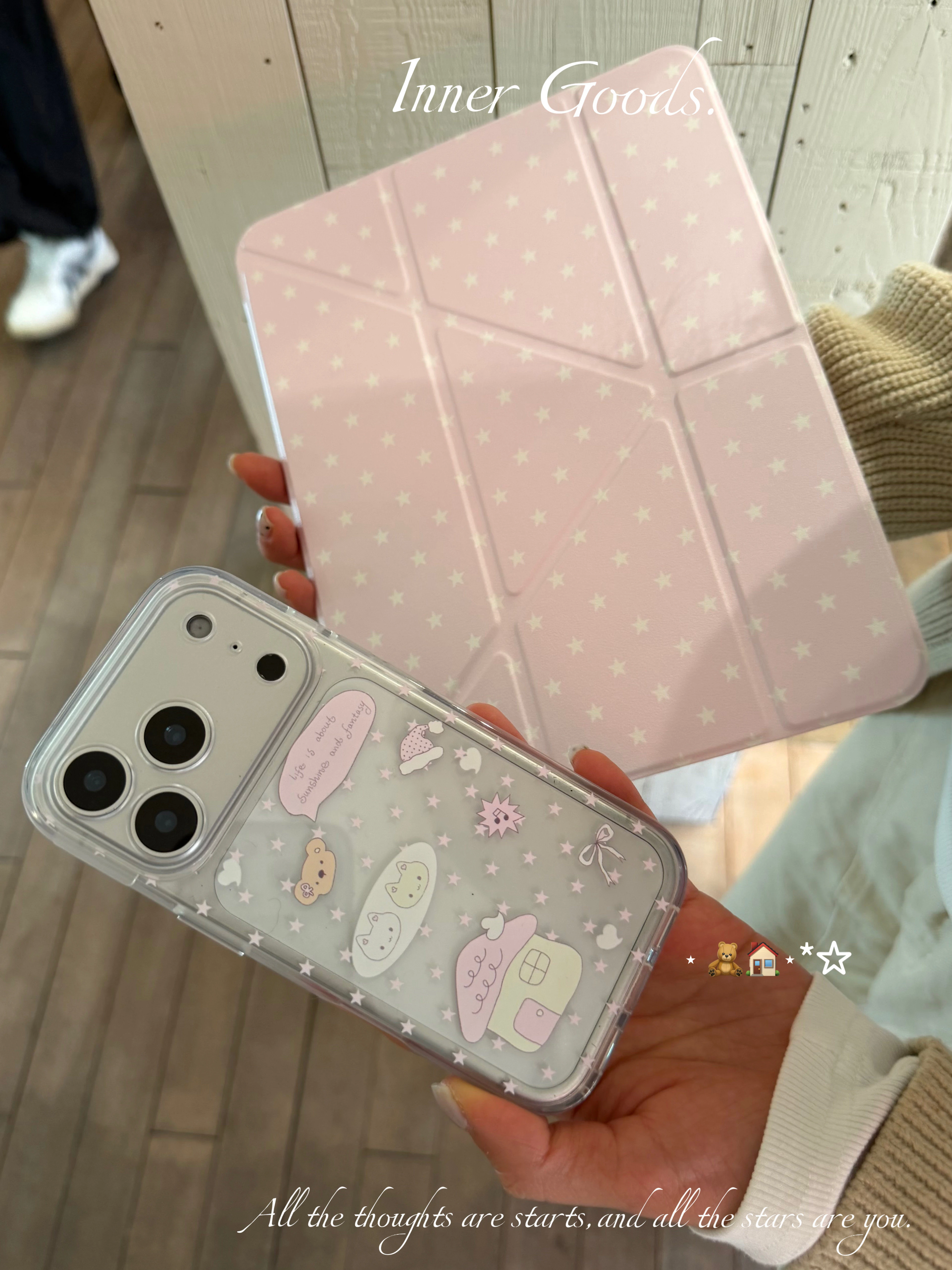 Pink Star Cute Kitten Tablet Case For iPad Pro 11 12.9 13 A16 M2 M4 M3 M5 Shell 10.2 5/6/7/8/9/10/11th Mini Air 3 4 5 6 7 Cover