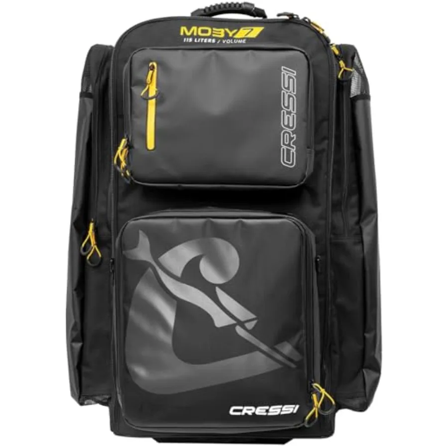 

Travel luggage bag for long trips, durable polyester, black, 115L capacity with backpack straps and smooth-rolling wheels