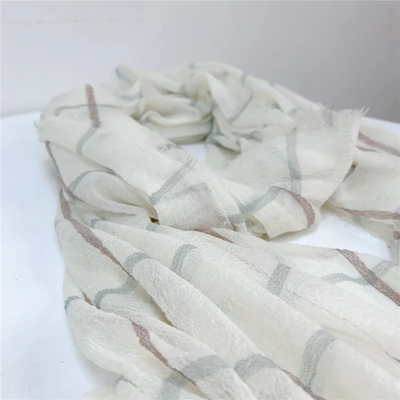 2023 High Quality Autumn And Winter New 100% Wool Plaid Scarf Warm Shawl For Lady Winter Wool Scarves