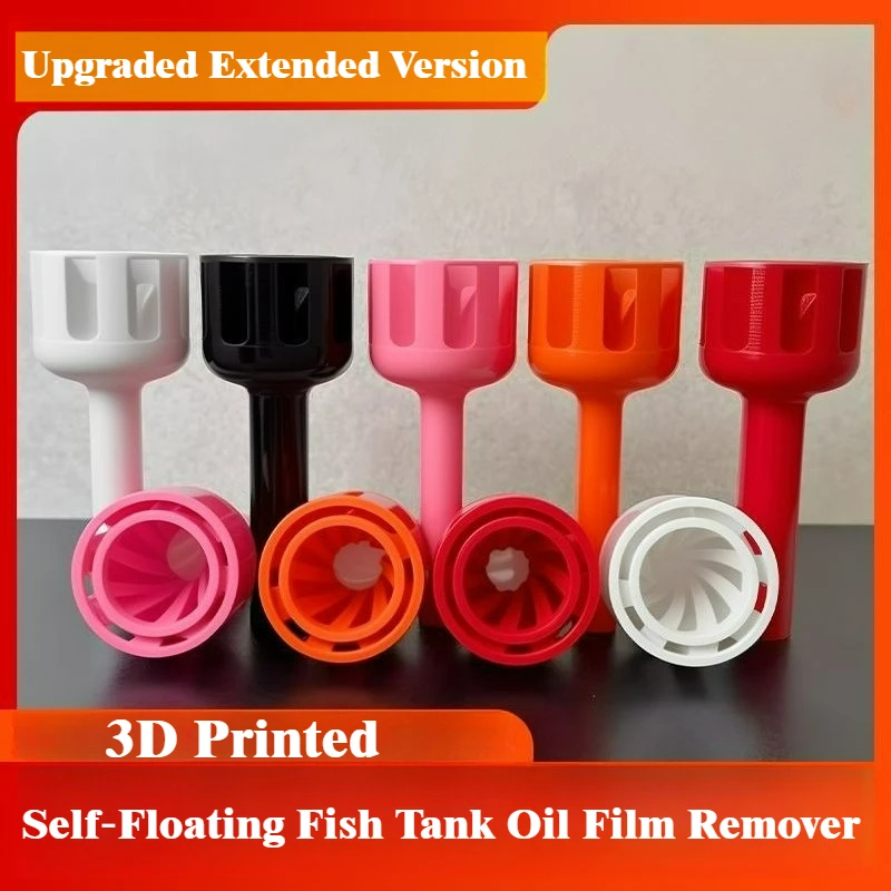 Upgraded Extended Version Aquarium Surface Skimmer, Anti‑Sink Rotary Float Head Self‑Floating Fish Tank Oil Film Remover