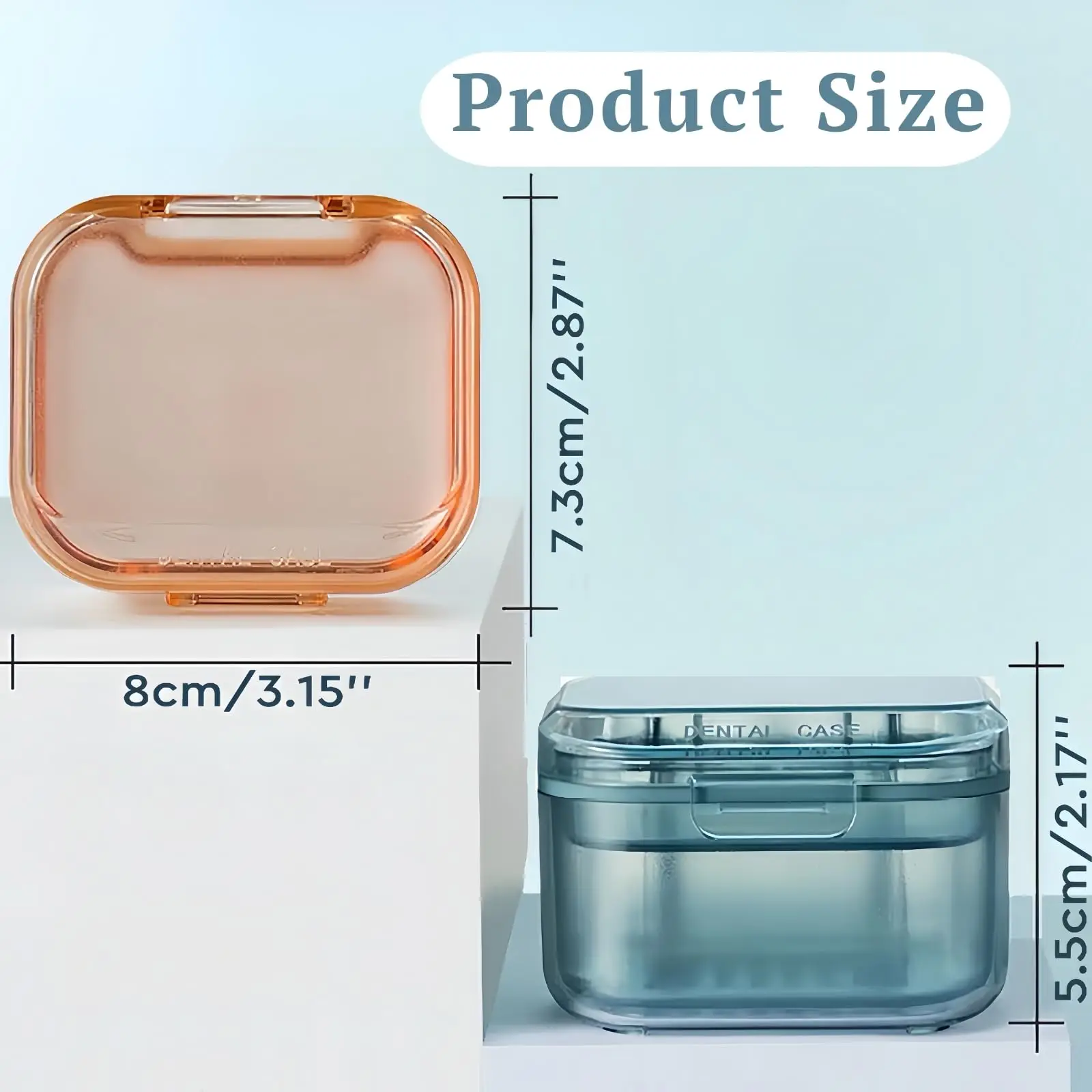 Denture Bath Case Leak-Proof Retainer Case Soaking Denture Box for Braces Mouth Guard Invisalign Retainer Holder Cleaner Cup