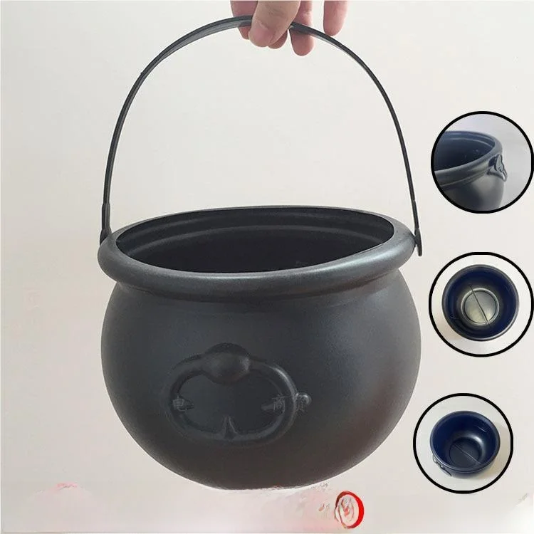 

loween Witch Buet Tri-or-Treat Bag Large Size Candy Jar Witch Prop Pot Handheld Sugar Buet Box for Children's Play